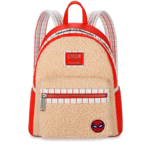 Loungefly Handbags - Disney Parks SpiderMan With Great Power Faux Fur Loungefly Mini Backpack New